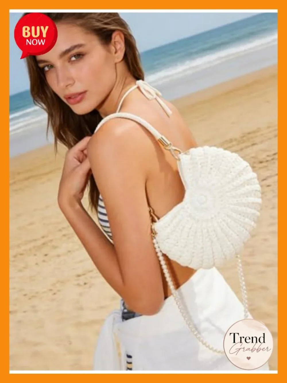 Bohemia Crochet Handwoven Seashell Beach Bag Boho Evening Clutch Crossbody Hobo